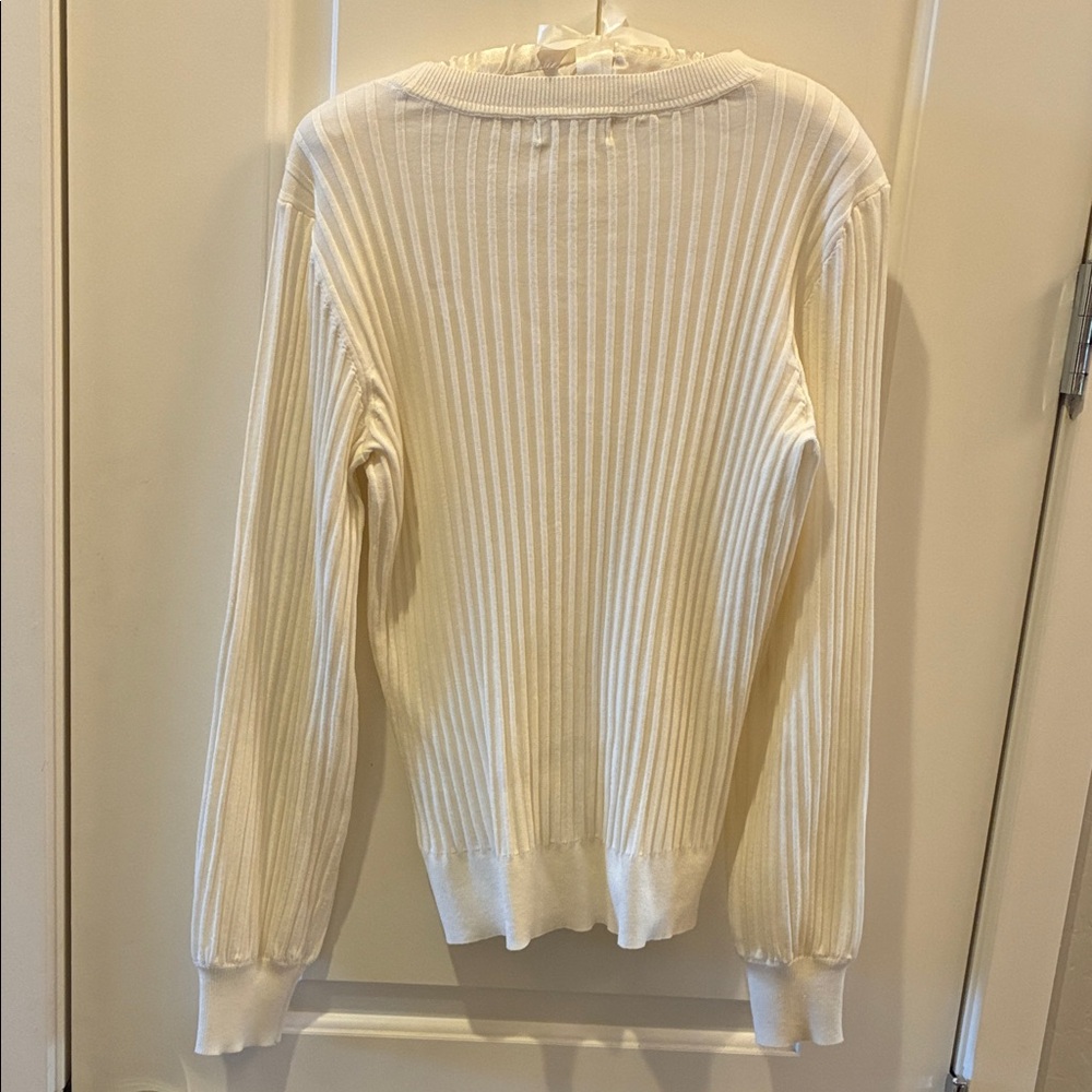 Calvin Klein Women's Ribbed Ivory Sweater - Picture 3 of 8